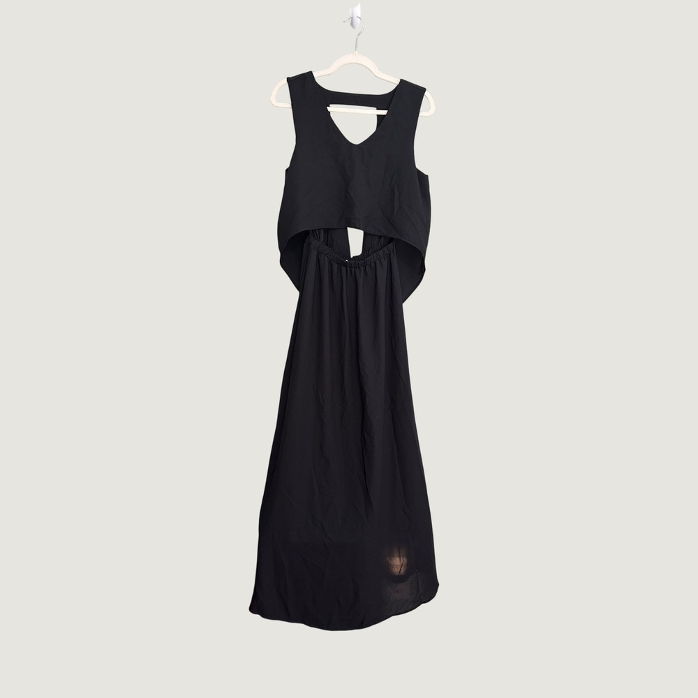 d.RA Maxi Dress Womens Small Black Cutout Back V-Neck Sleeveless DM0016A‎